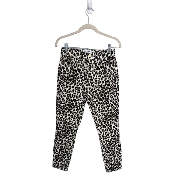 Frame Denim Denim - Frame denim ali high rise cigarette size 27 animal print leopard skinny‎ ankle